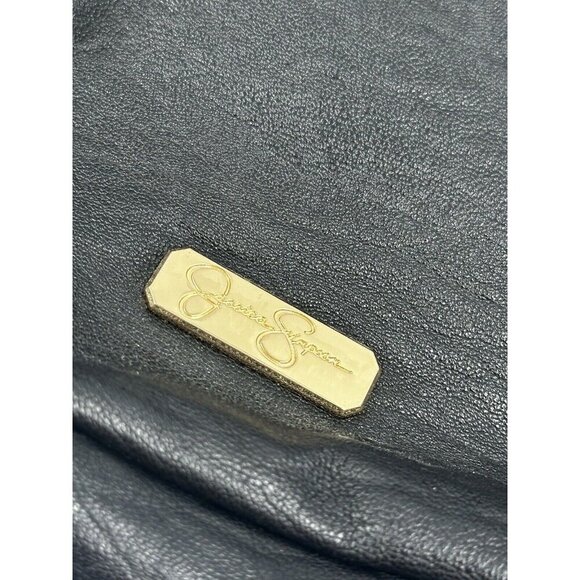 Jessica Simpson Ladies Black Crossbody Bag w/Adjustable Strap Gold Accents - Picture 9 of 12